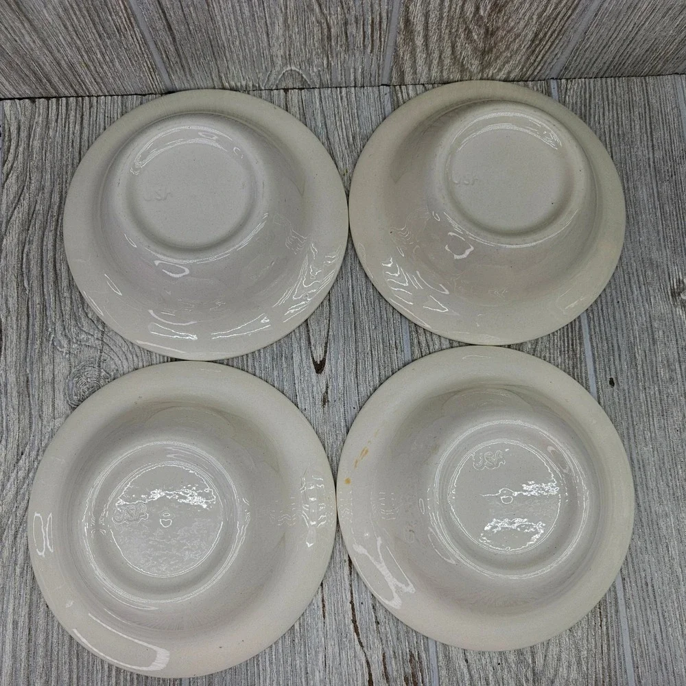 Royal China Sussex Cavalier Ironstone Brown Soup Cereal Bowls USA Set of 4